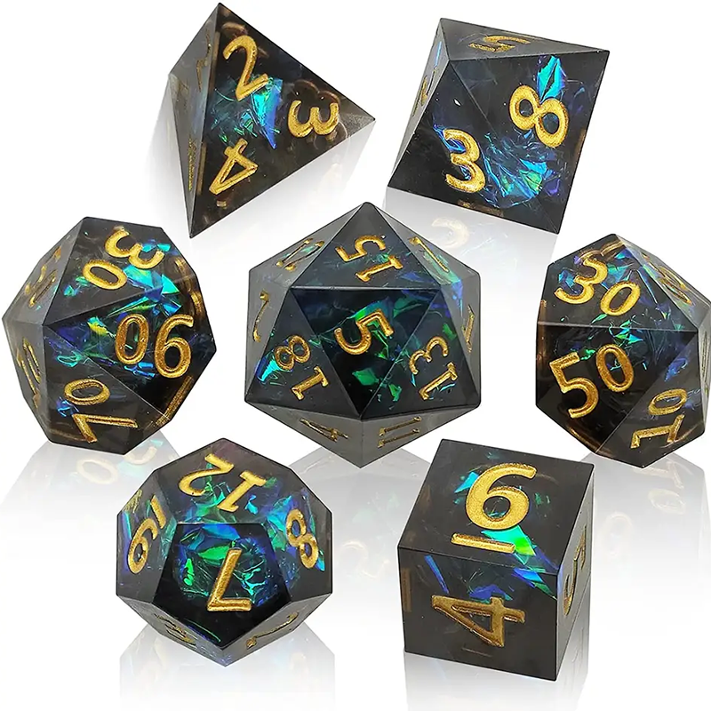 Board Game Dnd - 7PCS resin sharp polyhedral dice set