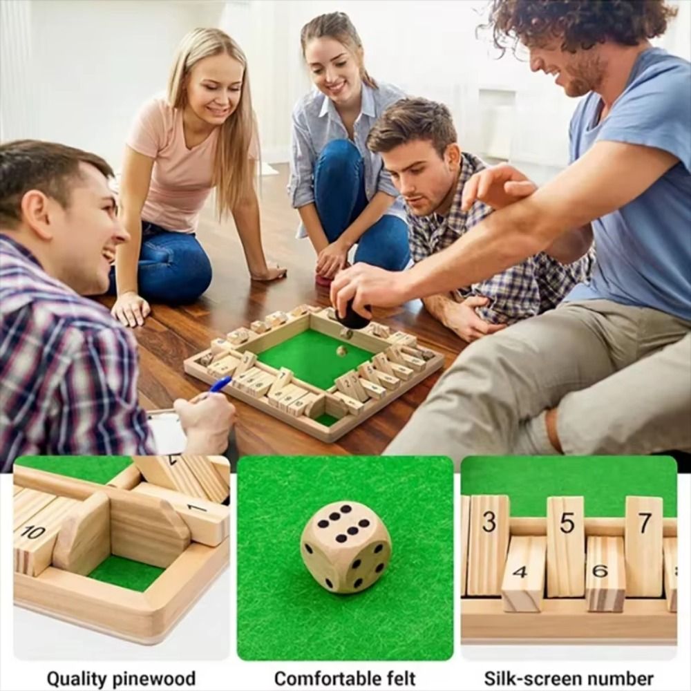 Board Game Box - Shut The Box Table Board Game