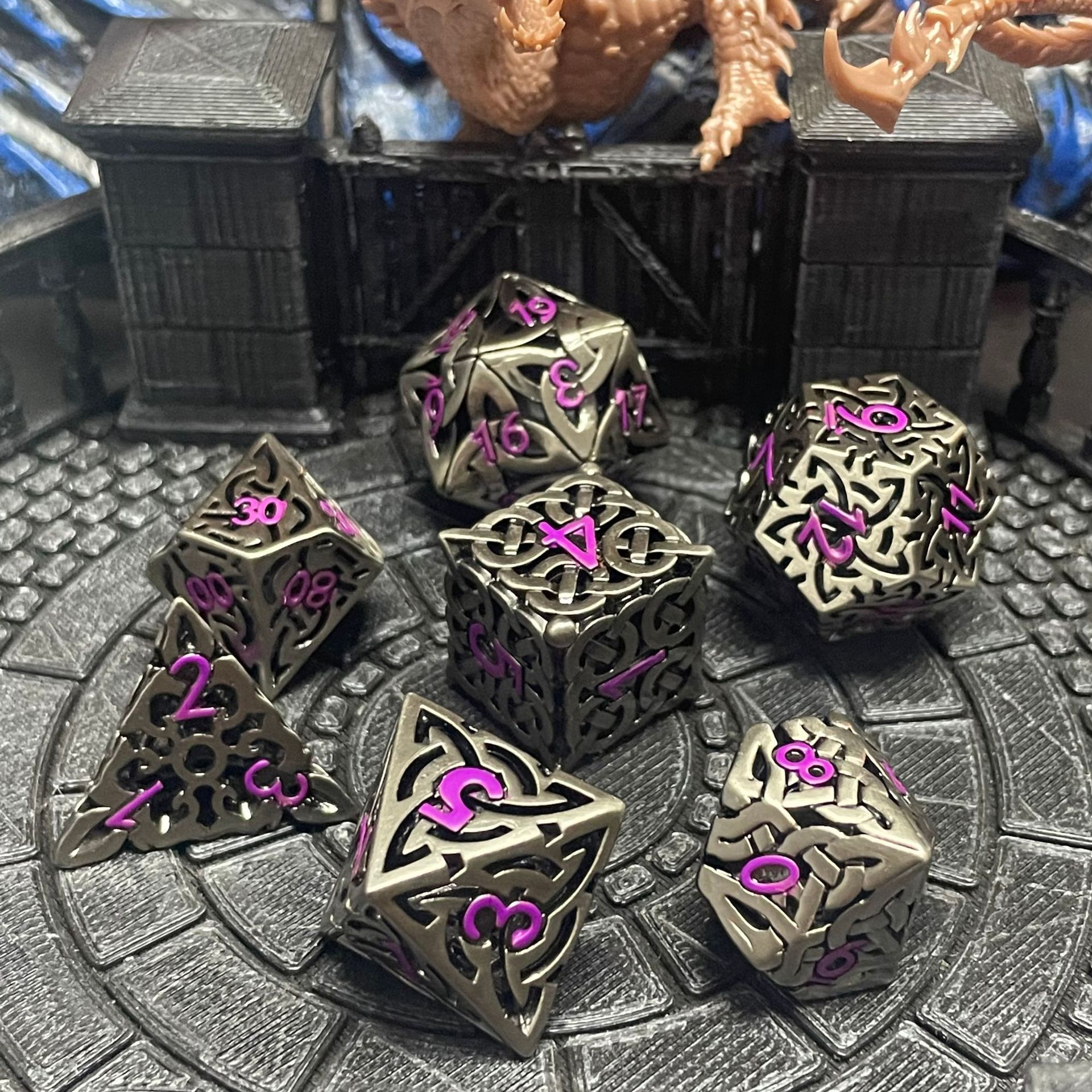 7 Pcs Cosplay D4-D20 DND Brass - Board Game Dnd のレビューと価格
