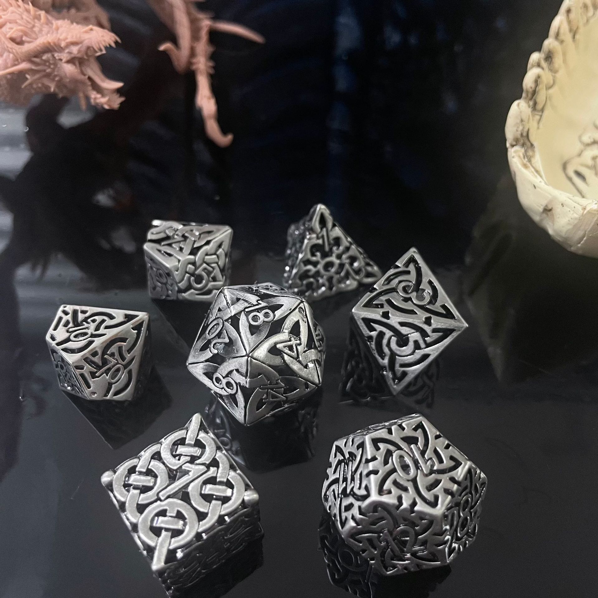 7 Pcs Cosplay D4-D20 DND Brass - Board Game Dnd のレビューと価格