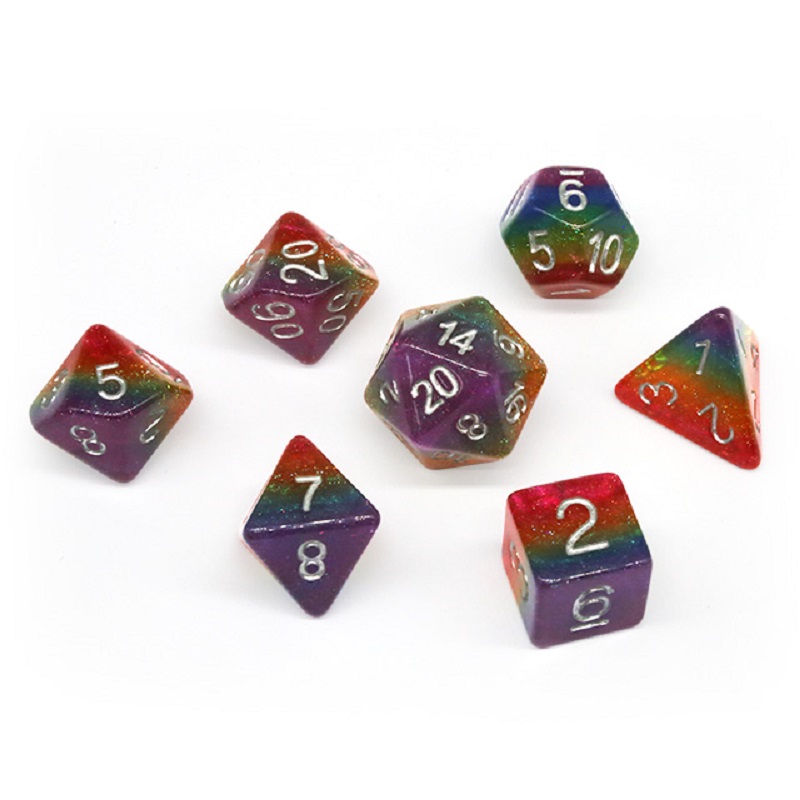 7Pcs/Set Polyhedral Rainbow Di - Board Game Dnd のレビューと価格