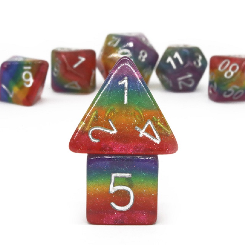 7Pcs/Set Polyhedral Rainbow Di - Board Game Dnd のレビューと価格