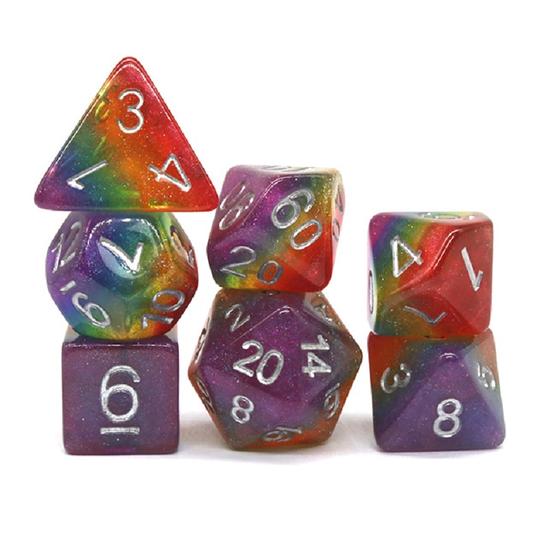 7Pcs/Set Polyhedral Rainbow Di - Board Game Dnd のレビューと価格