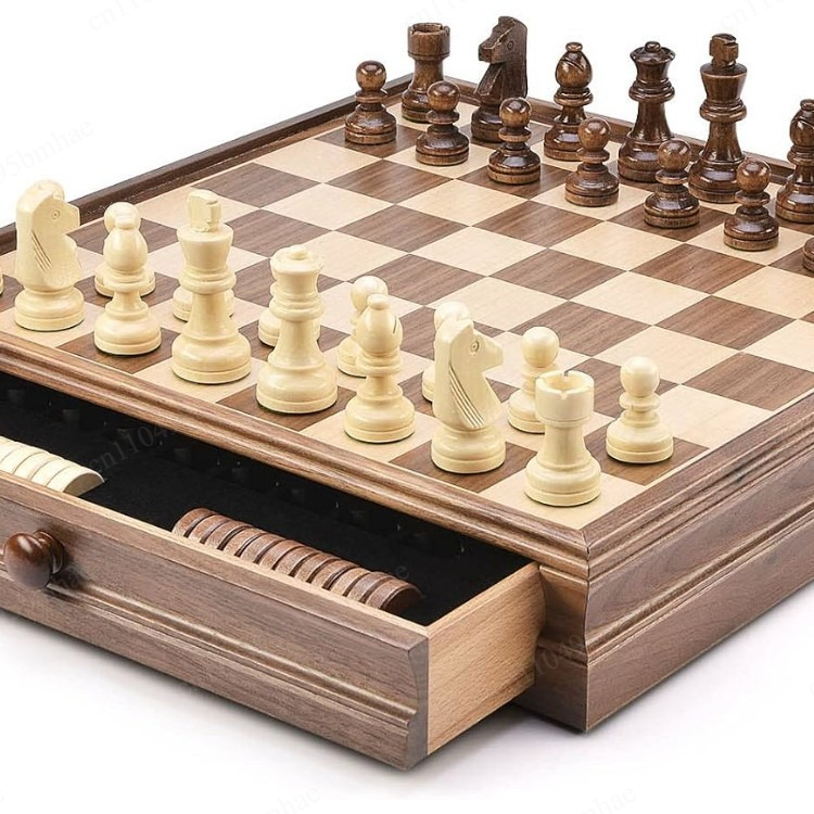Walnut solid wood chess checke - Chess Set Wooden のレビューと価格