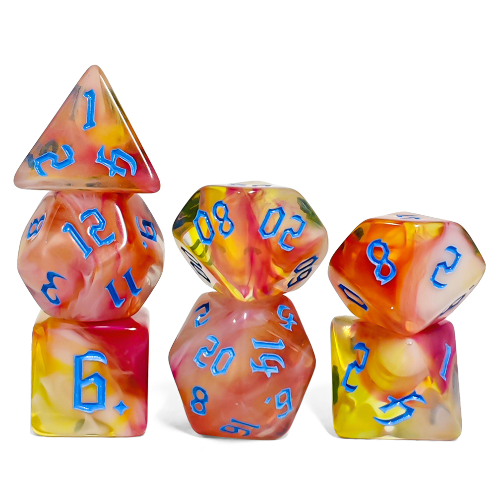 7Pcs Sunset Swirl Polyhedral D - Board Game Dnd のレビューと価格