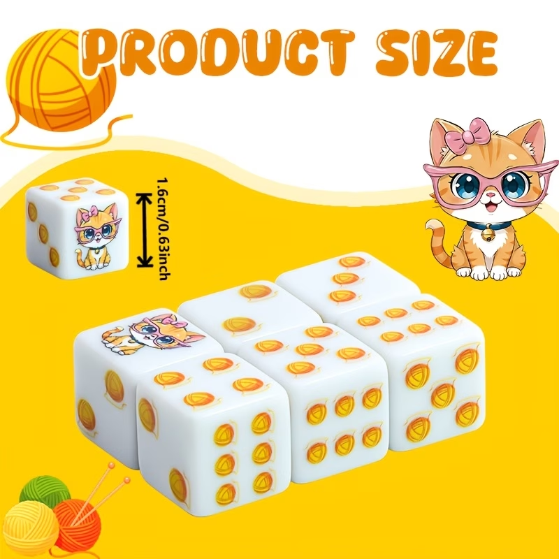 CANDYPIXEL 6PcsCat D6 Dice Set - Board Game Dnd のレビューと価格