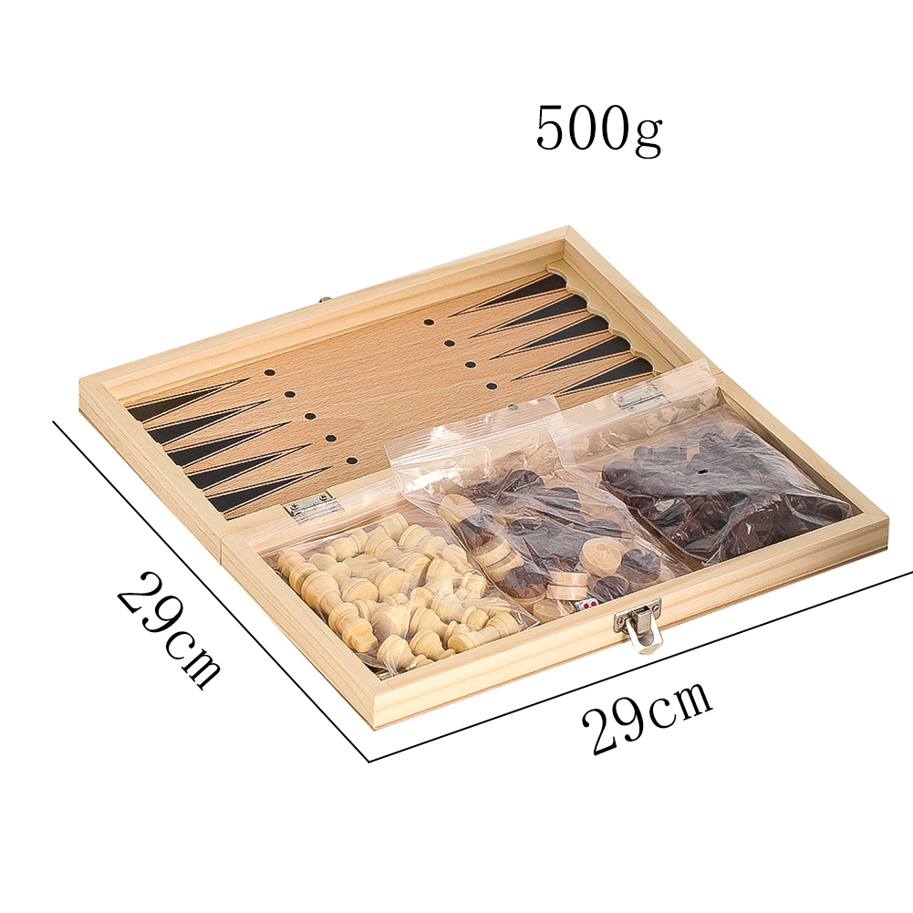 Wooden 3-in-1 Checkers Backgam - Chess Set Wooden のレビューと価格
