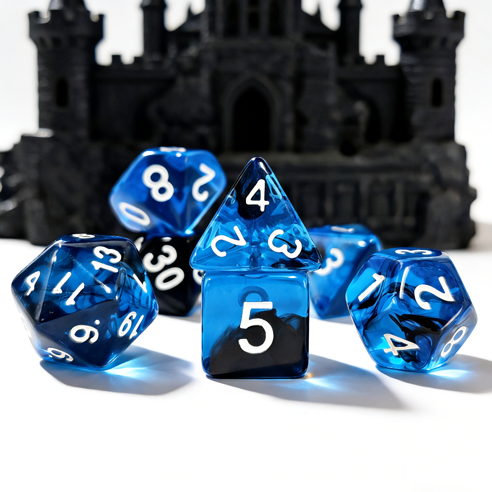 7Pcs/set Blue Blend Transparen - Board Game Dnd のレビューと価格