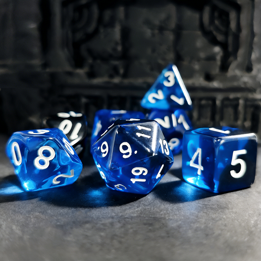 7Pcs/set Blue Blend Transparen - Board Game Dnd のレビューと価格