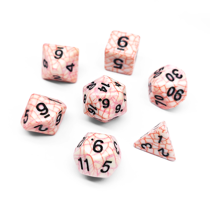 7PCS Polyhedral Red Cracked Te - Board Game Dnd のレビューと価格