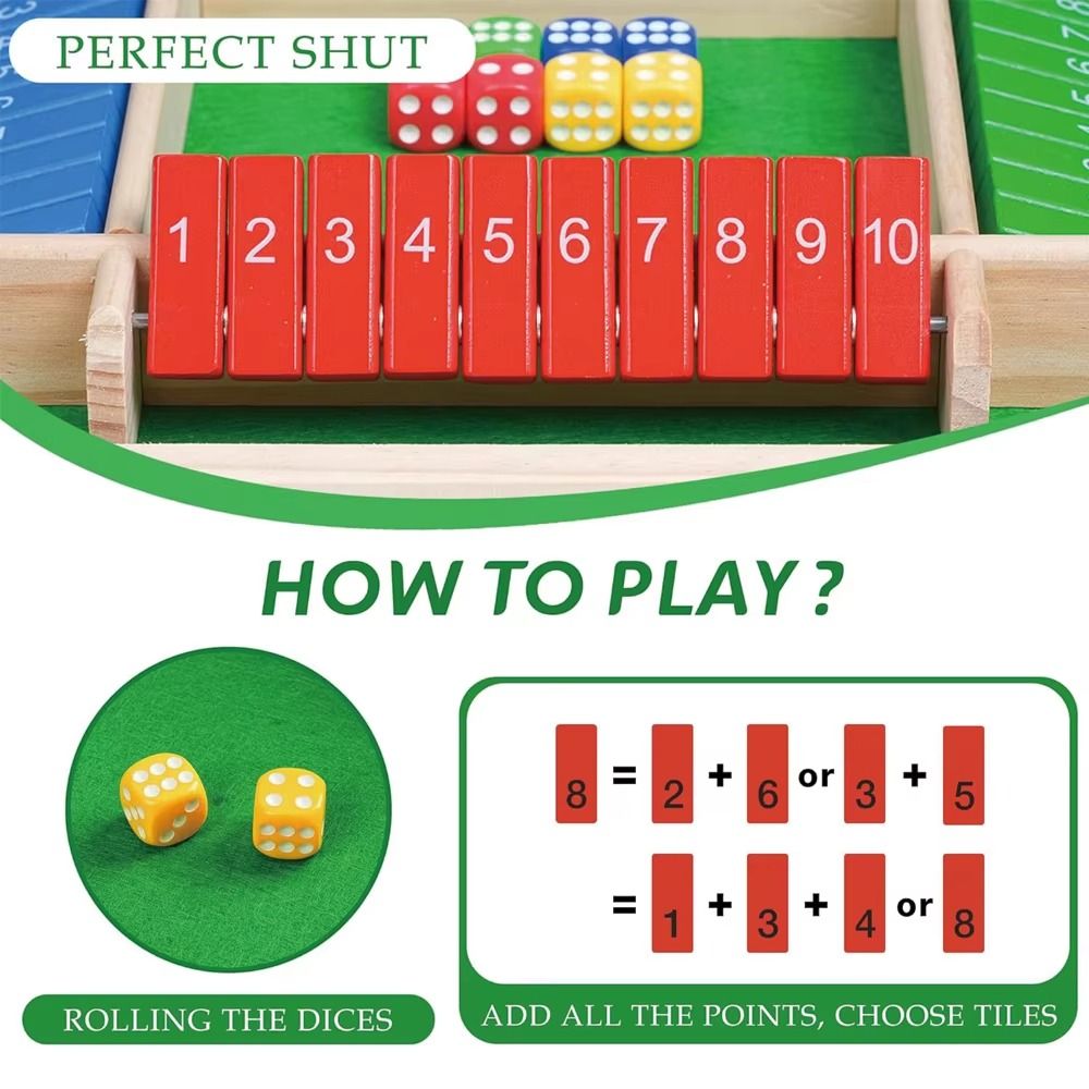 Shut The Box Table Board Game  - Board Game Box のレビューと価格