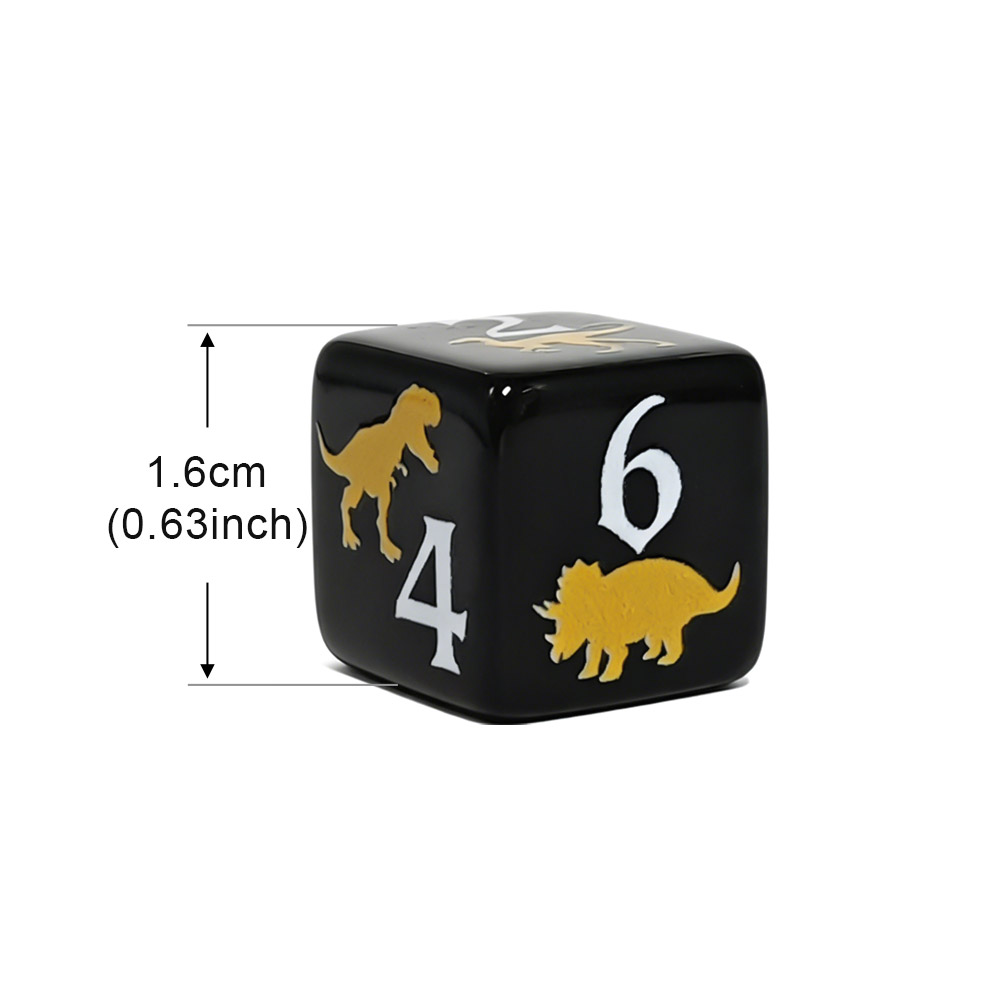 12Pcs 16mm Black Dinosaur Patt - Board Game Dnd のレビューと価格